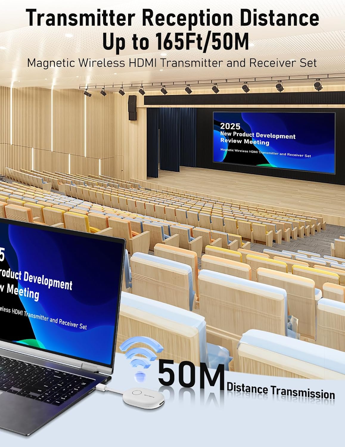 Lemorele HDMI Wireless Transmitter and Receiver with 2000mAh Battery