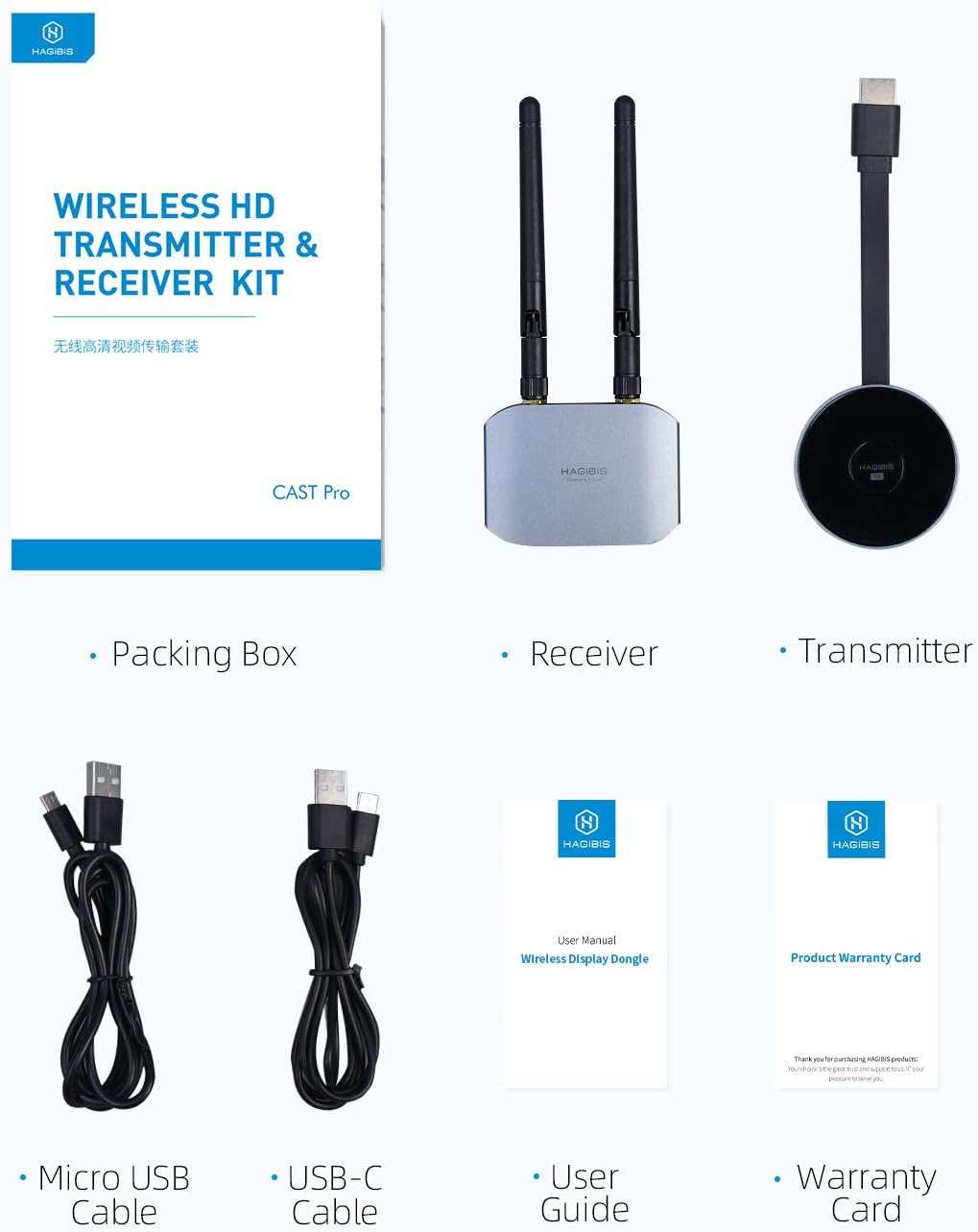 Hagibis Wireless HDMI Transmitter & Receiver Extender Kits - G6W